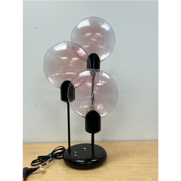 Mid Century Lollipop Glass Shade Lamp (Murano Glass?) Works 26.5" tall; see all photos