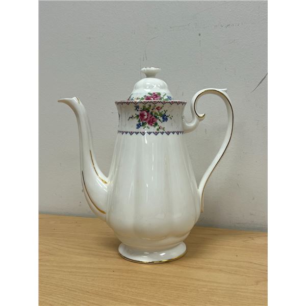 Royal Albert England Bone China Petit Point Coffee Pot Decanter - nice - see photos 9.5"T