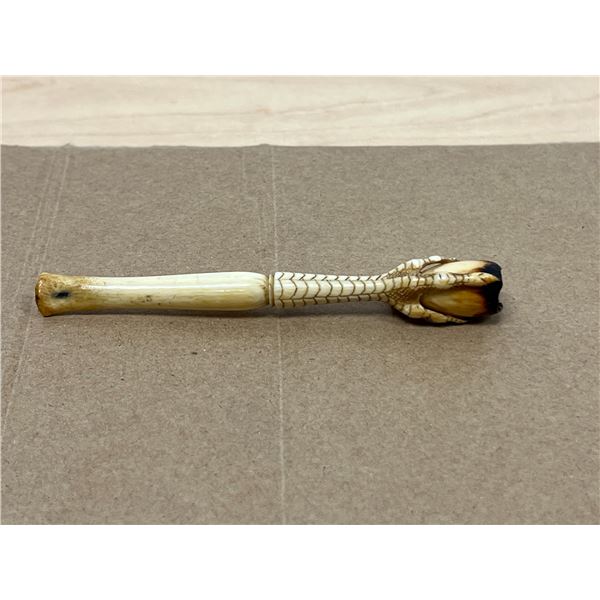 Vintage Hand Carved Ivory Clawfoot Cigarette Holder 4" see all photos