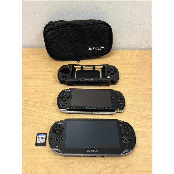 Sony PlayStation PSP & PS Vita Hand Helds - not tested, see all photos