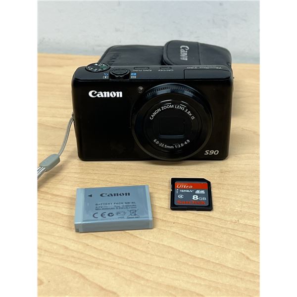 Canon Power Shot S90 Digital Camera & accessories - no charger, not tested - see all photos