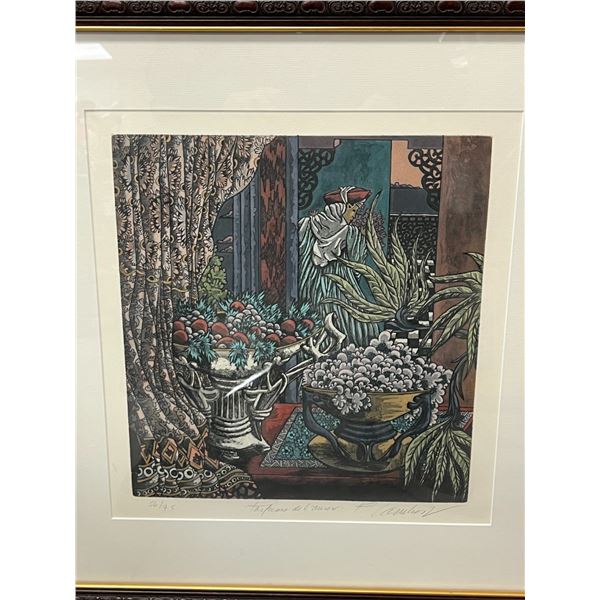 Pierrette Lambert "Parfumes de l'amore" 56/75  (frame approx: 24.75x23.25"