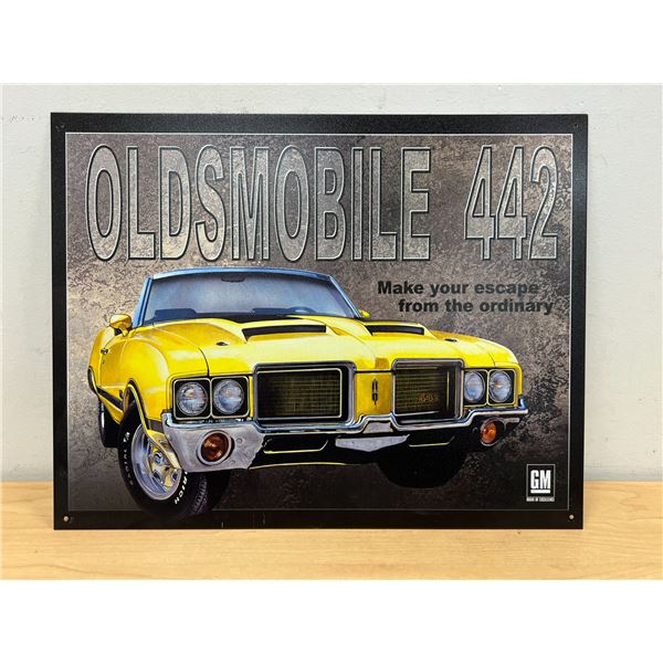 Oldsmobile 442 Metal Sign - Approx: 16x12.5"