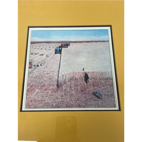 Wasyl William Kurelek "Cutting Grain" Frame approx: 16x15"