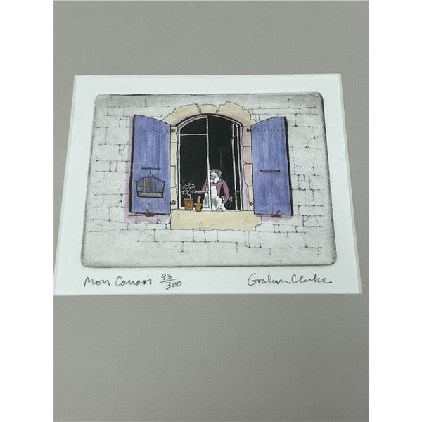 Graham Clarke "Mon Canari" 93/300 (frame approx: 12.512.5")
