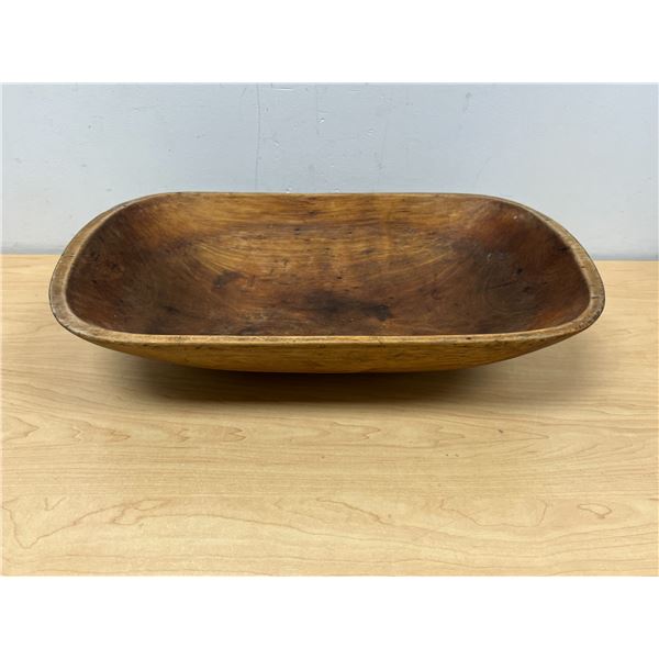 Vintage Wooden Dough Bowl - Approx: 18.5x11.5" & 4.5"T