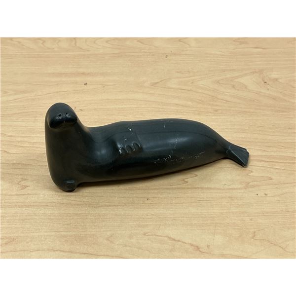 AS IS Inuit Soapstone sculpture Carving (see all photos) Approx: 8"W 3.75"T