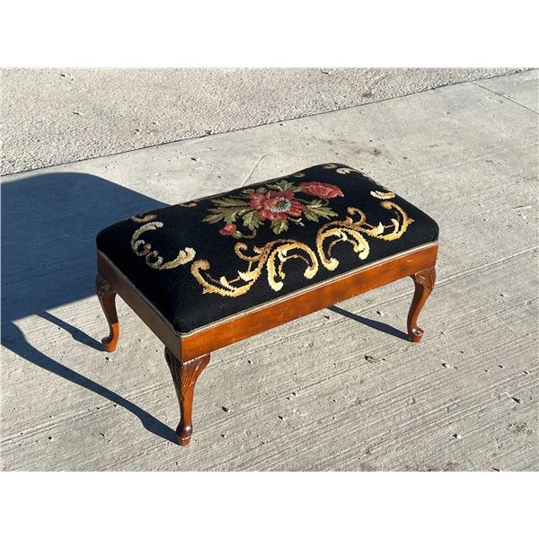 Vintage Petit Point Bench - nice piece - Approx: 31x17" & 16"T