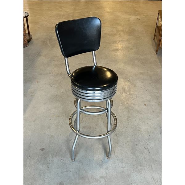 Heavy Duty Chrome Swivel Stool 29.5" seat height; seat 14" wide - see all photos