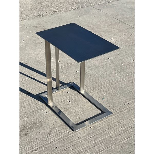 All Metal Stainless Couch / Side Table - Approx: 21x13.75" & 22.5"T