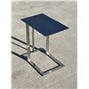 Image 1 : All Metal Stainless Couch / Side Table - Approx: 21x13.75" & 22.5"T