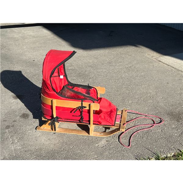 Canadian Made Childs Pull Sled With Canopy - nice overall
