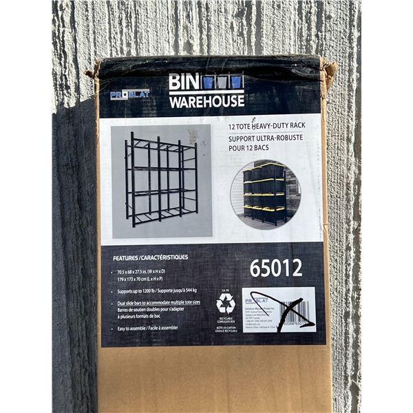 Bin Warehouse Heavy Duty 12 Tote Storage Rack - looks new in box - see photos for details