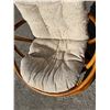 Image 4 : Bamboo Wicker Pod Chair - Fabric shows use (see photos) 28"W 32"T 27"D 14" seat height