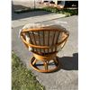 Image 5 : Bamboo Wicker Pod Chair - Fabric shows use (see photos) 28"W 32"T 27"D 14" seat height