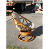 Image 2 : Bamboo Wicker Pod Chair - Fabric shows use (see photos) 28"W 32"T 27"D 14" seat height