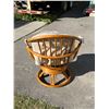 Image 5 : Bamboo Wicker Pod Chair - Fabric shows use (see photos) 28"W 32"T 27"D 14" seat height
