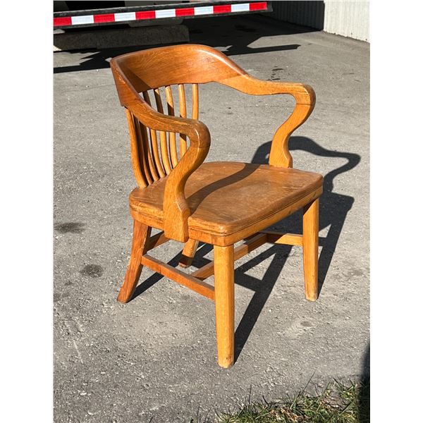 Nice Heavy Oak Office Chair - see all photos