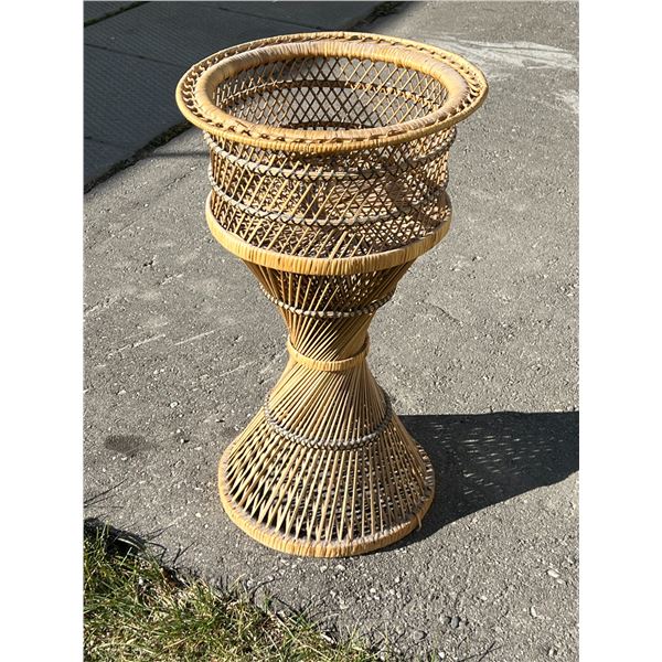 Vintage Wicker Plant Holder / Stand - Approx: 15.5"W 27"T