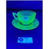 Image 1 : Beautiful Vintage Uranium Glass Cup & Saucer