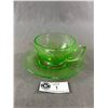 Image 2 : Beautiful Vintage Uranium Glass Cup & Saucer
