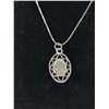 Image 3 : Silver Genuine Jade Pendant On Necklace