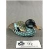 Image 2 : 4.5" x 4" Glass Trinket Box w/ Green Footed Glass Feet & 4.5" L Republic Of China Hand Carved Duck