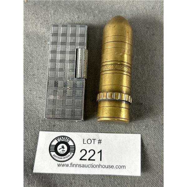 Vintage Brass Kasghie Bullet Lighter & Japanese Roll Gas Lighter