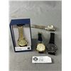 Image 1 : 4 Quartz Watches. 3 Working , 1 New Old Stock Needs Battery