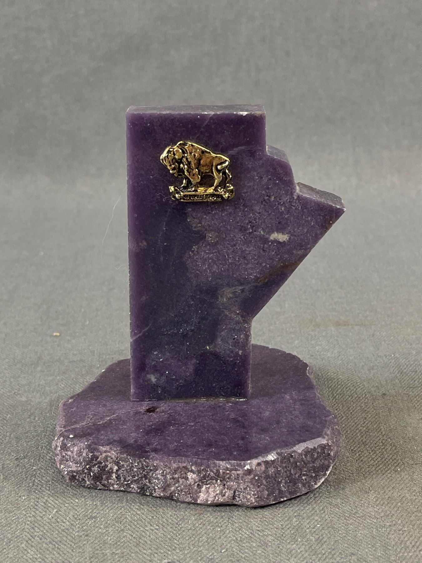 Vintage Handcrafted Signed Amethyst Stone Paperweight