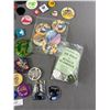 Image 2 : Collectibles Lot - Christmas POGS, Disneyland Button Pins, Misc Button Pins, & Magnets