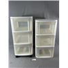 Image 1 : 2 - Sterlite 3 Drawer Storage Units. 1 Has Wheels. Approx. 24.5" H x 15" x 13" NO SHIPPING'