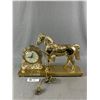 Image 1 : Vintage Mid Century Brass Horse and Mantel Clock