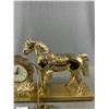 Image 3 : Vintage Mid Century Brass Horse and Mantel Clock