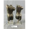 Image 2 : 2 Bronze Sand Cast Nude Sculptures