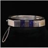 Image 1 : Silver Bracelet with Blue Stone