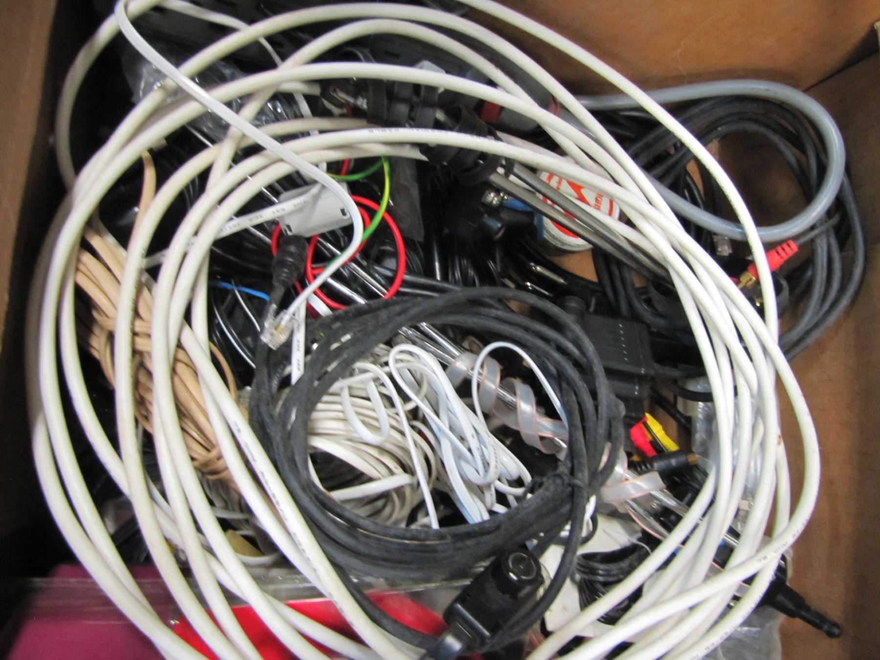 Lot of assorted cables and wiring