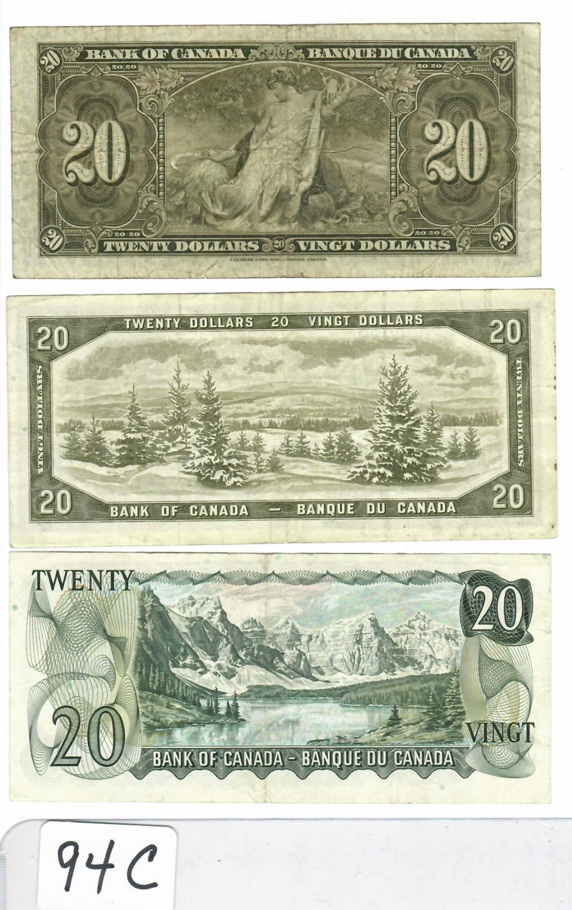 LOT OF 6 CANADIAN BANKNOTES