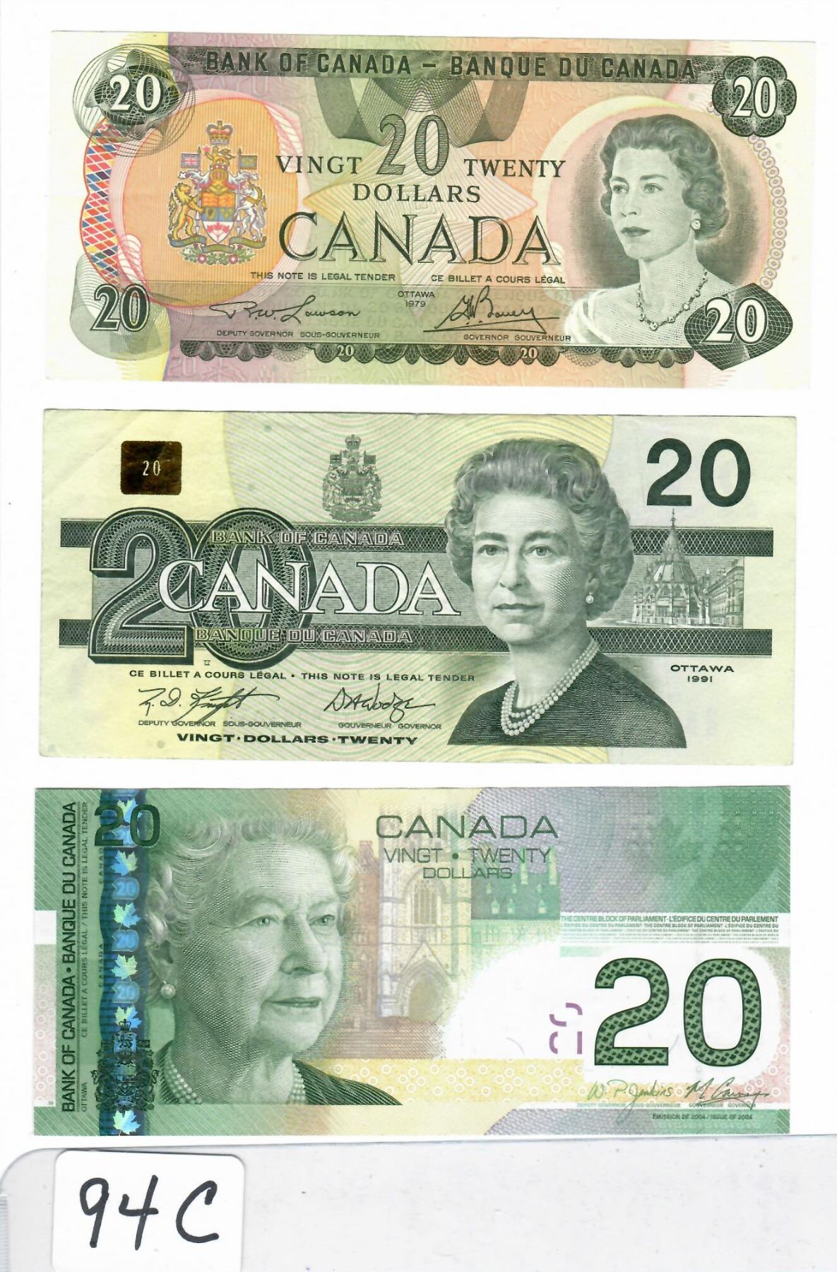 LOT OF 6 CANADIAN BANKNOTES