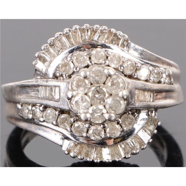 STERLING SILVER DIAMOND LADIES RING