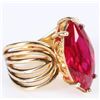 Image 3 : STERLING SILVER MARQUISE RUBY LADIES RING