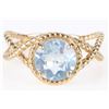 Image 1 : STERLING SILVER ROUND BLUE TOPAZ LADIES RING