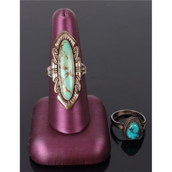 STERLING SILVER SOUTHWEST TURQUOISE LADIES RINGS