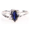 Image 1 : 10K WHITE GOLD ~.40CT MARQUIS SAPPHIRE LADIES RING