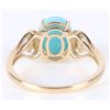 Image 3 : 10K YELLOW GOLD TURQUOISE DIAMOND LADIES RING