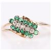 Image 1 : 10K YELLOW GOLD EMERALD DIAMOND LADIES RING