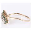 Image 3 : 10K YELLOW GOLD EMERALD DIAMOND LADIES RING