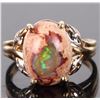 Image 1 : 10K YELLOW GOLD FIRE OPAL DIAMOND LADIES RING