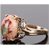 Image 2 : 10K YELLOW GOLD FIRE OPAL DIAMOND LADIES RING