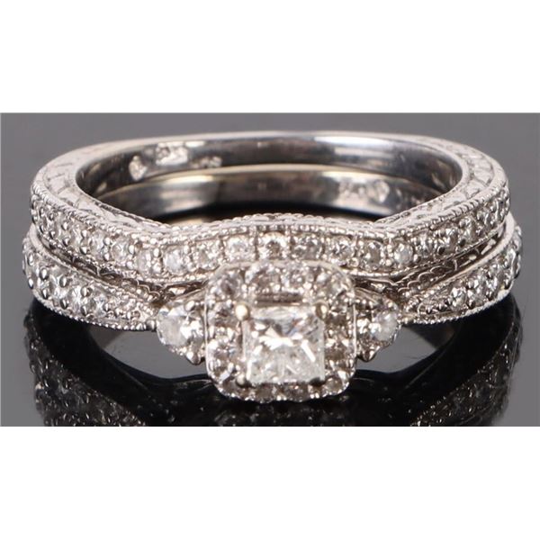 14K WHITE GOLD DIAMOND LADIES BRIDAL SET